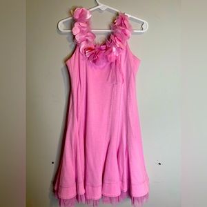 Pink girls ruffled dress